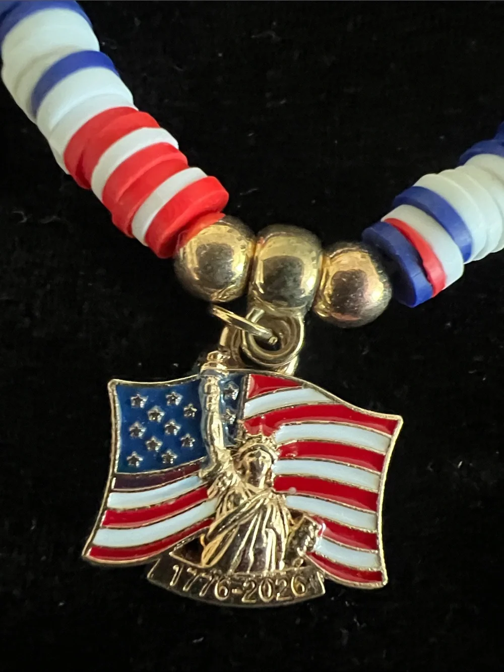 Patriotic Kids Bracelet Set - Red White & Blue USA 250 Charms